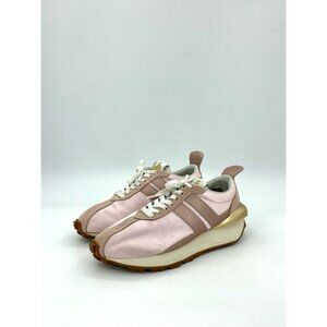 Lanvin Womens Pink Platform Lace-Up Sneakers Size 38 Casual Stylish Shoes With R